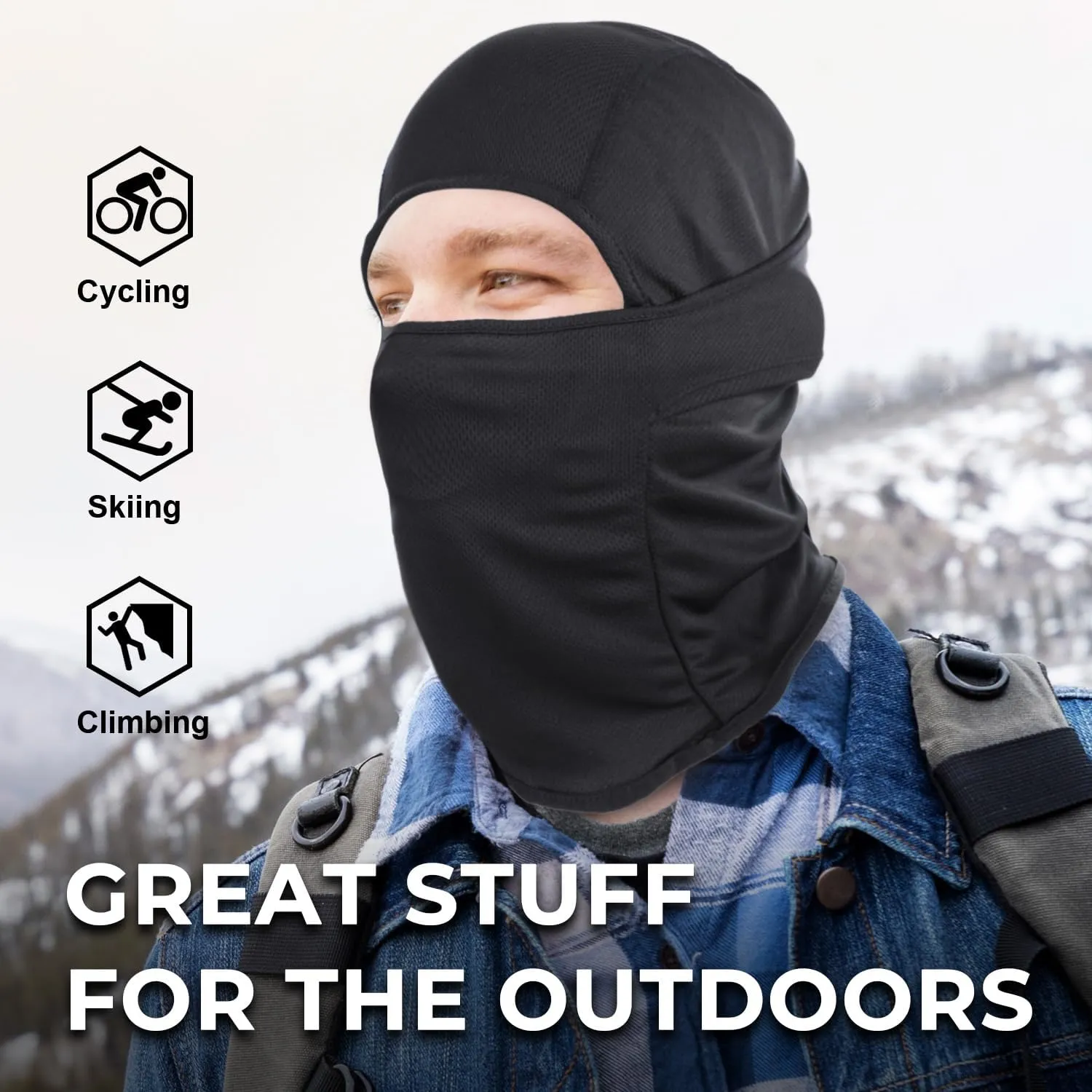 WTACTFUL 3 Pieces Balaclava Face Mask of Men - Ski Mask, Breathable Elastic Fit & Perfect for Outdoor Activities!