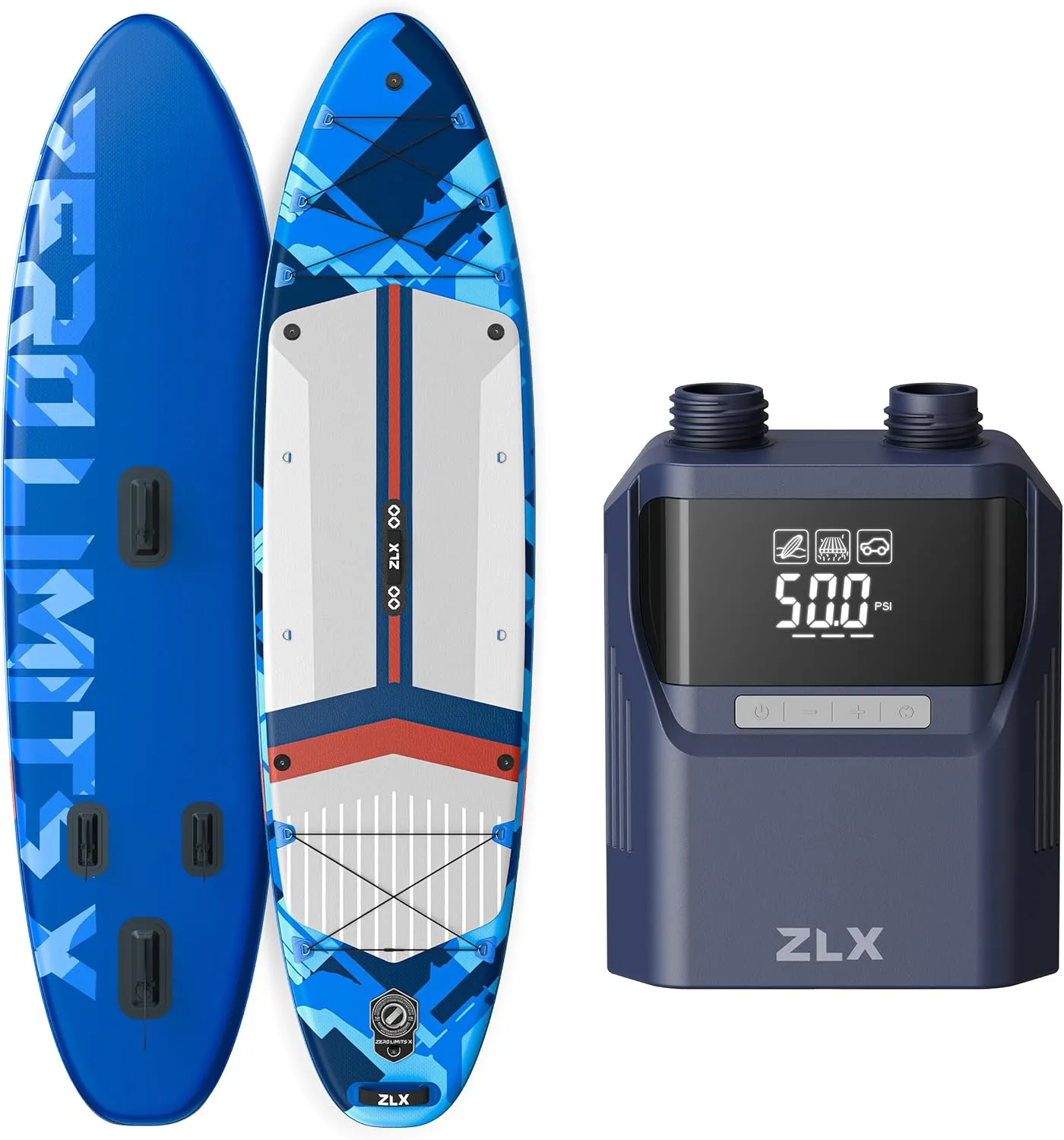 ZLX 11'6 x 35 Inflatable Stand Up Paddle Board with 50PSI Paddle Board Pump