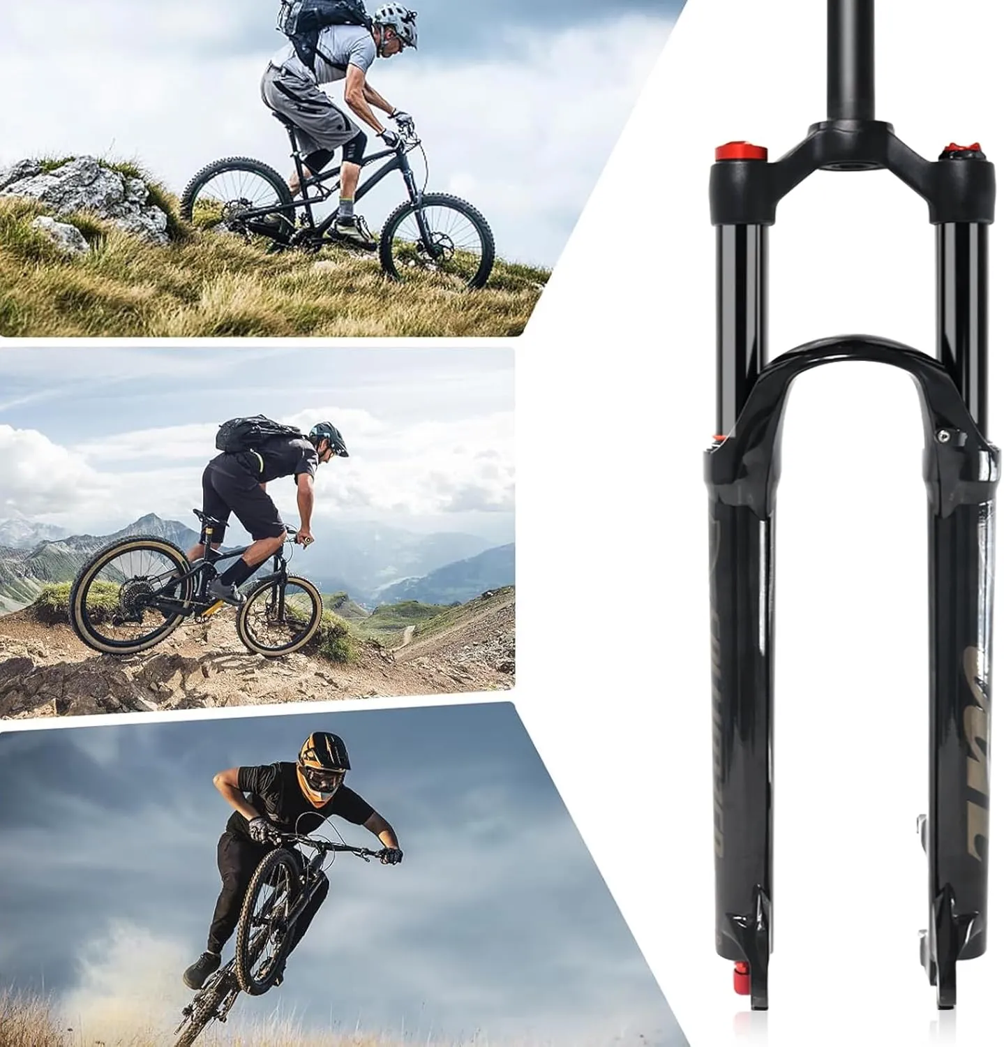 ZTZ Mountain Bike Fork,26 27.5 29 inch MTB Suspension Air Fork Rebound AdjustTravel 120mm,QR 9mm1-1/8 Straight Tube, Ultralight Mountain Bike Front Fork for XC/AM Bike