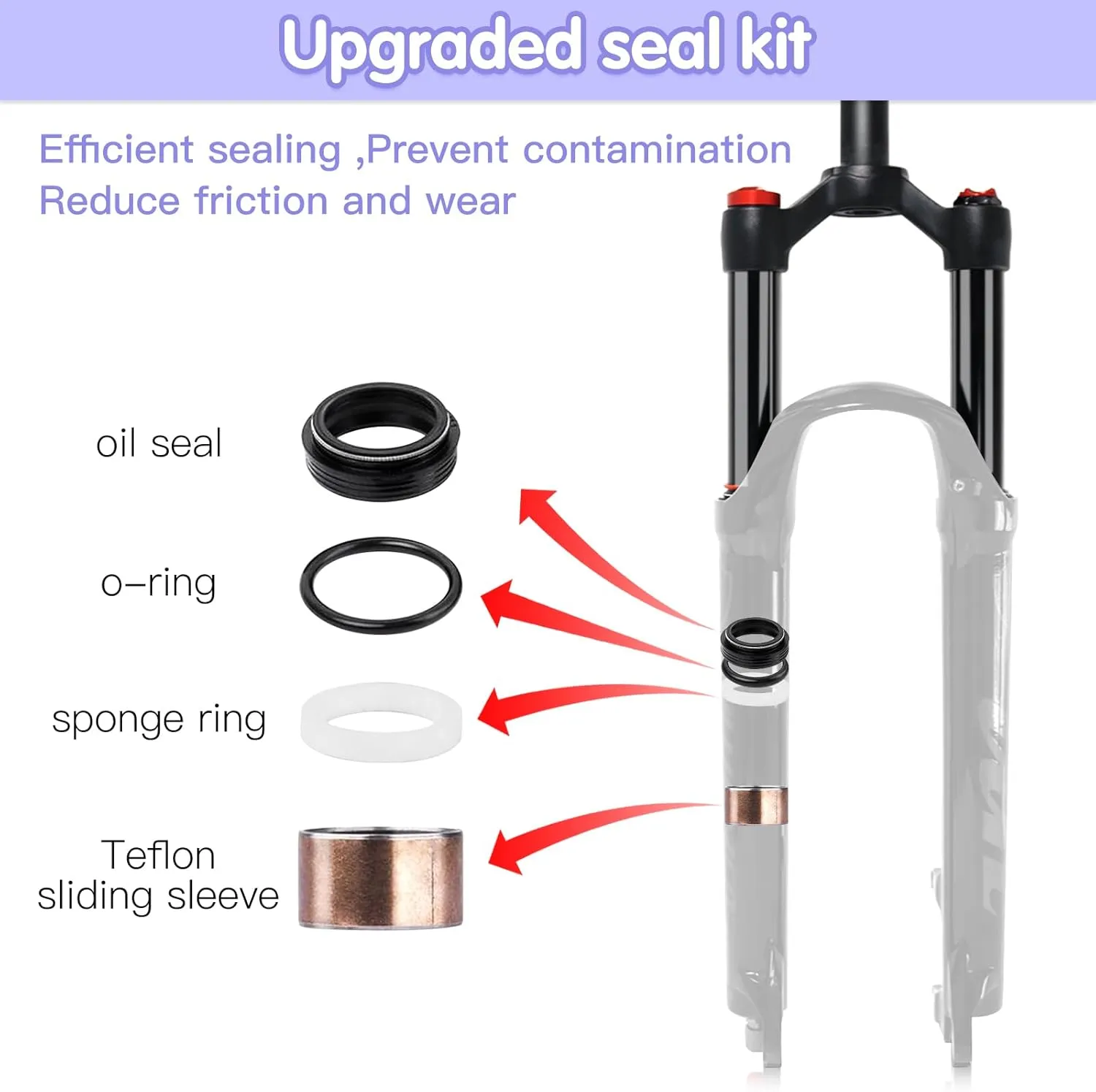 ZTZ Mountain Bike Fork,26 27.5 29 inch MTB Suspension Air Fork Rebound AdjustTravel 120mm,QR 9mm1-1/8 Straight Tube, Ultralight Mountain Bike Front Fork for XC/AM Bike